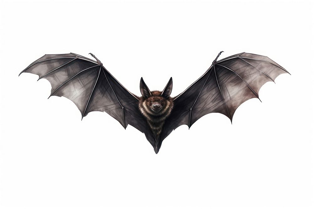 Bat wildlife animal white background. AI generated Image by rawpixel.
