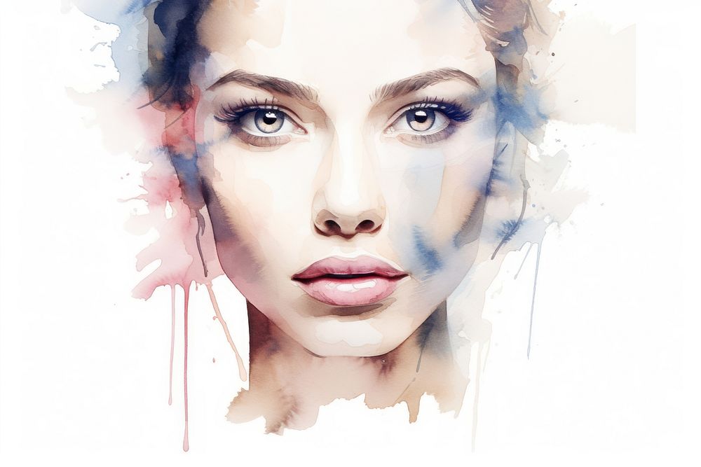 Woman face painting portrait drawing. AI generated Image by rawpixel.