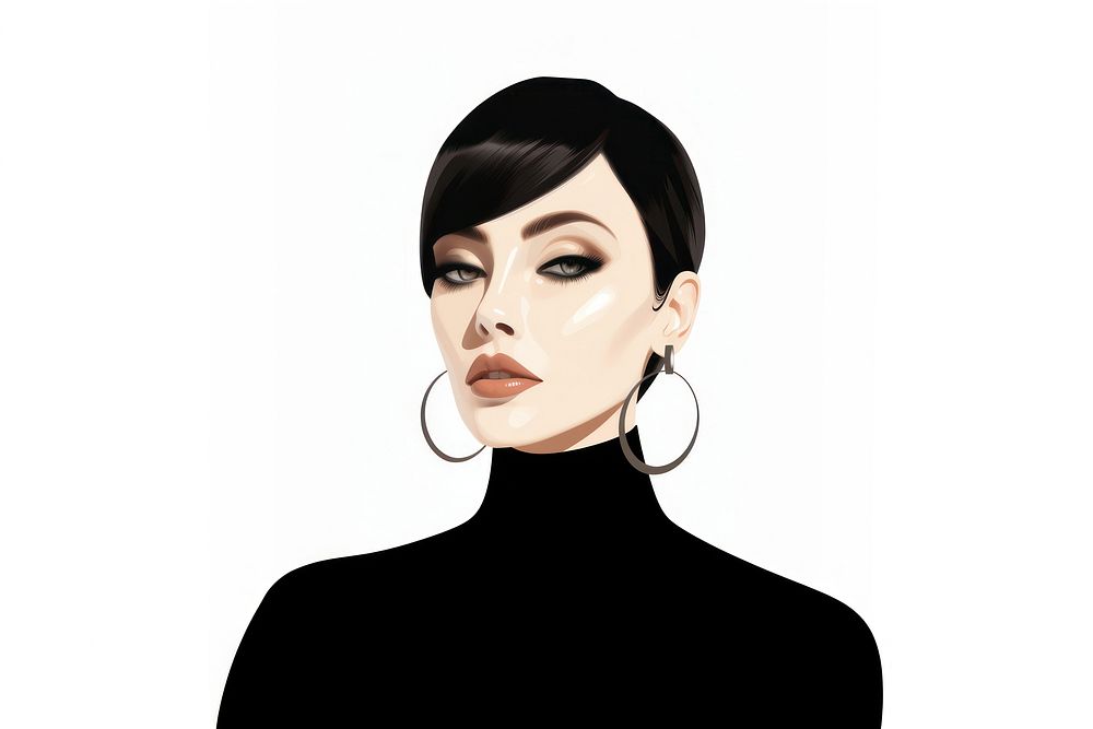 Woman fashion earring portrait jewelry. AI generated Image by rawpixel.