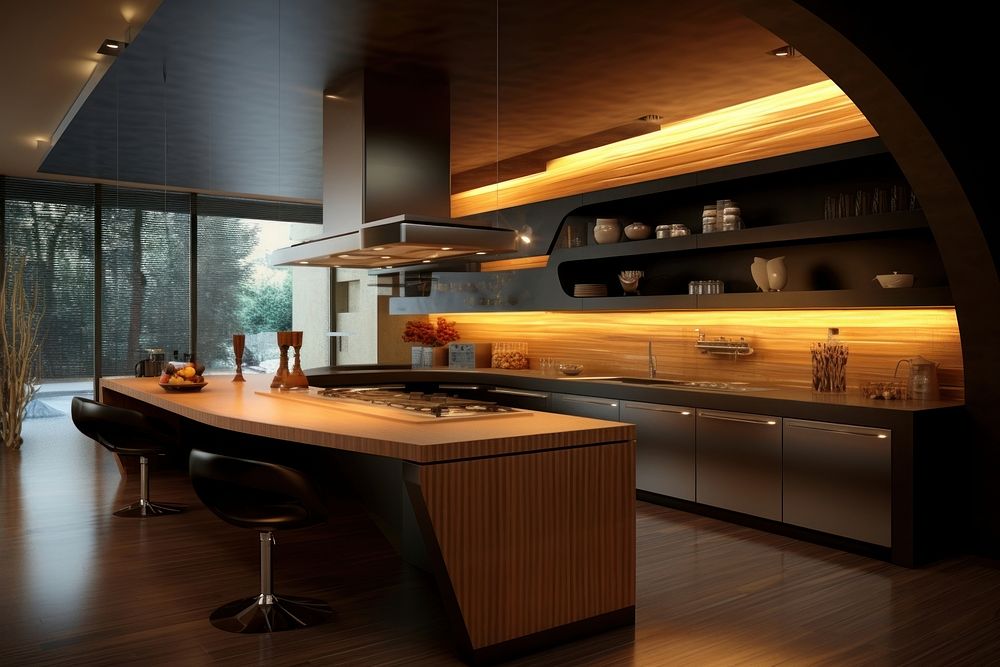 Kitchen kitchen furniture lighting. 