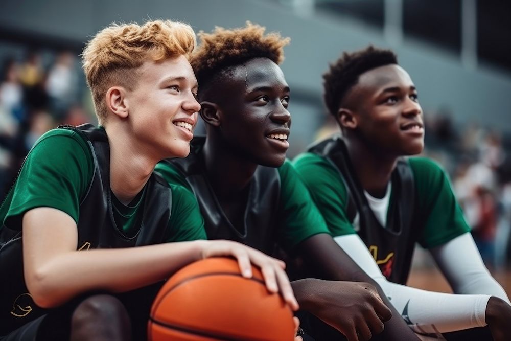 Basketball team teenager sports togetherness. AI generated Image by rawpixel.