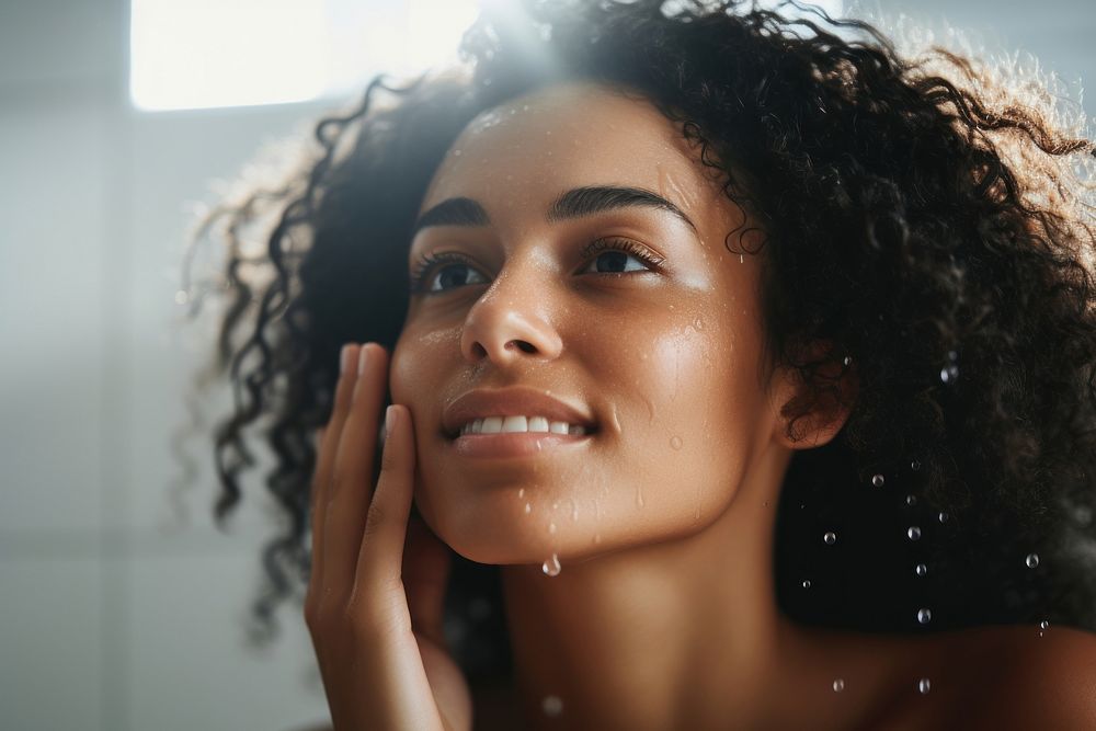 Woman water cleaning portrait adult photo. AI generated Image by rawpixel.