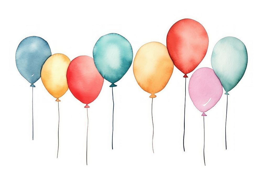 Balloons cartoon white background anniversary. AI generated Image by rawpixel.