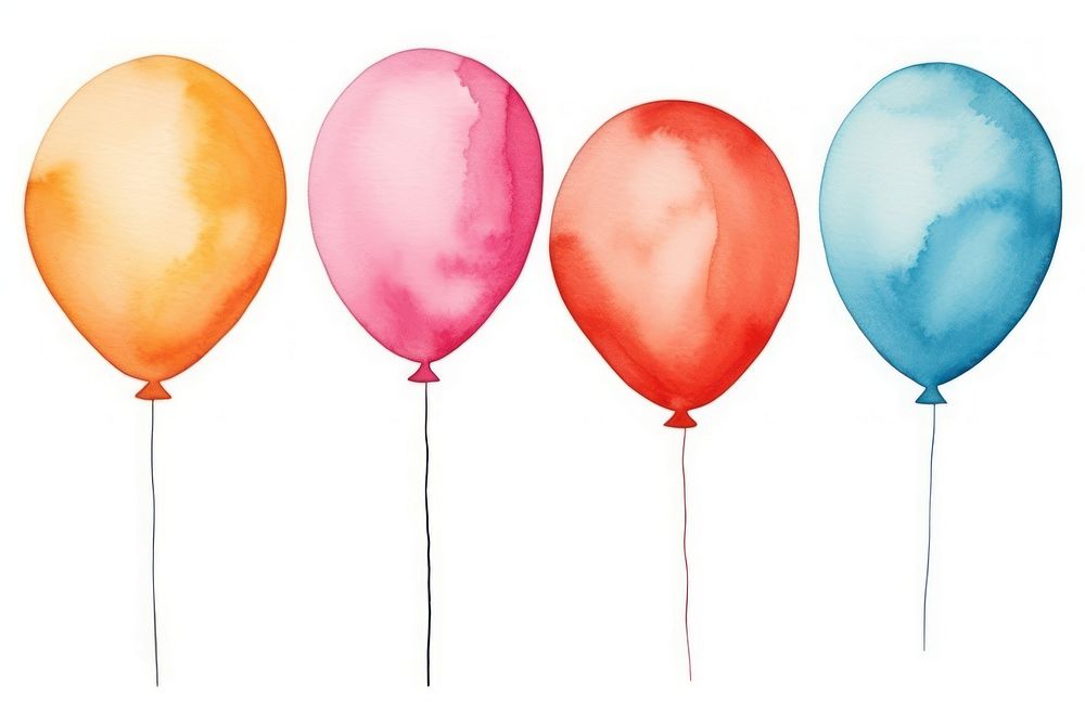 Balloons white background anniversary celebration. AI generated Image by rawpixel.