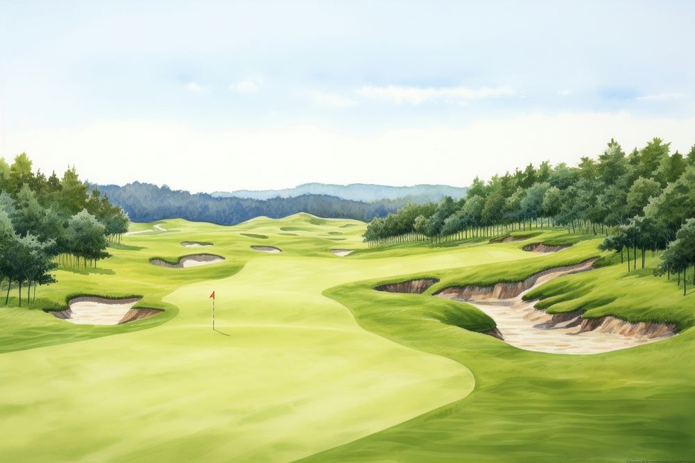 Golf course outdoors nature sports. AI generated Image by rawpixel.