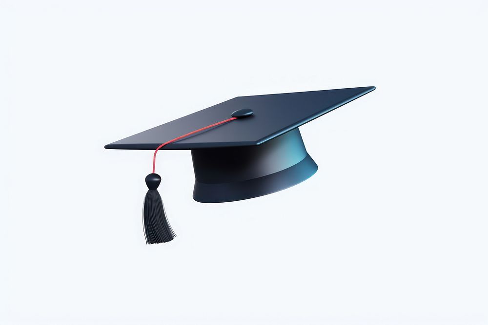 Mortarboard graduation white background intelligence. AI generated Image by rawpixel.