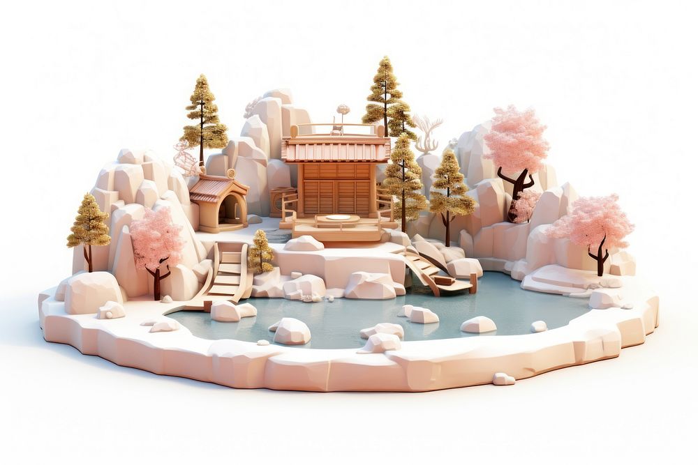 Onsen outdoors architecture christmas. AI generated Image by rawpixel.