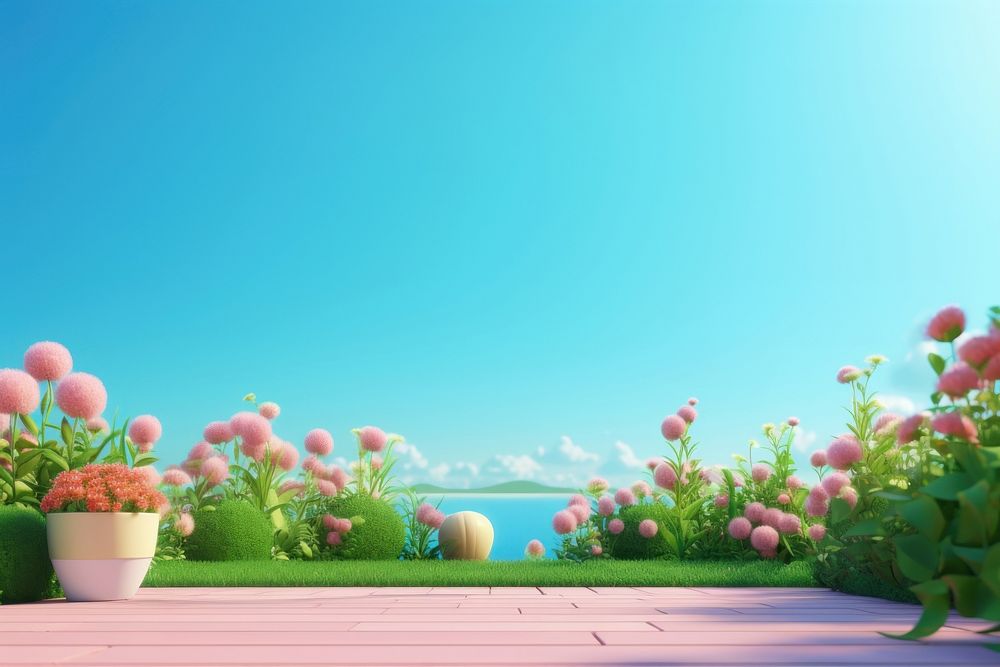Garden sky landscape outdoors. AI generated Image by rawpixel.