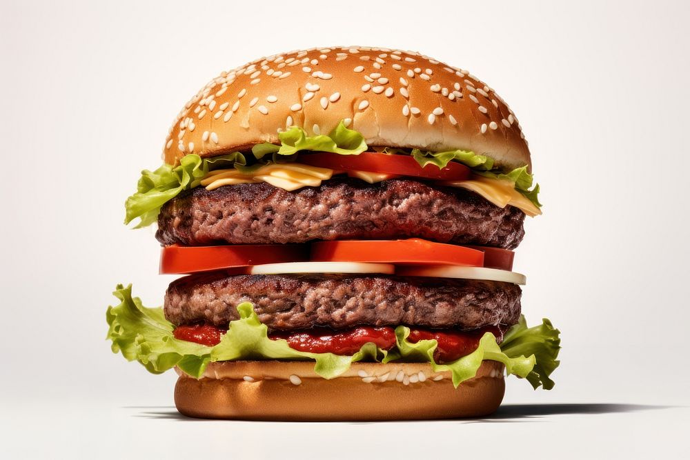 Beef burger ketchup food hamburger. AI generated Image by rawpixel.