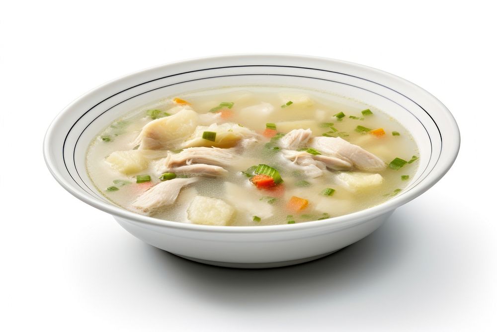 Chicken soup bowl food meal. AI generated Image by rawpixel.