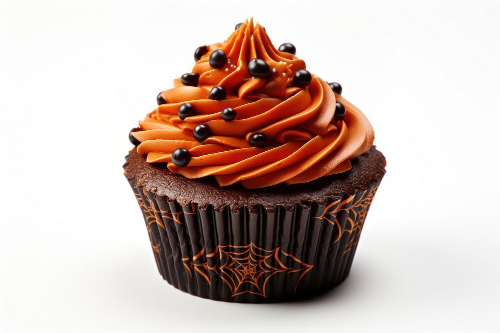 Halloween themed cupcake dessert icing food. AI generated Image by rawpixel.