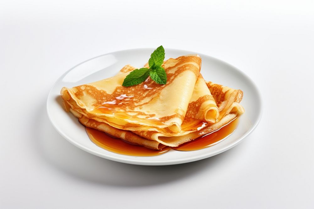 Crepe plate pancake food. AI generated Image by rawpixel.