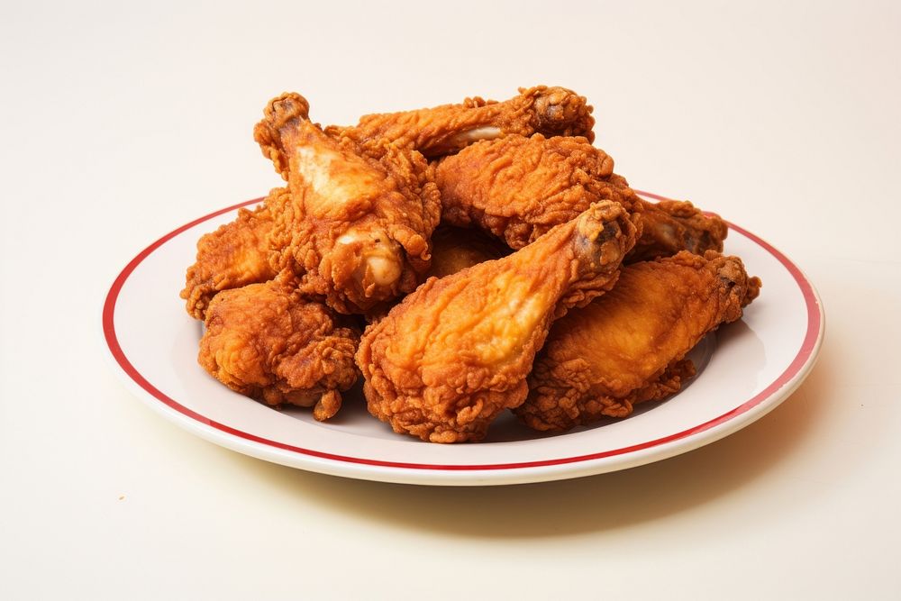 Fried chicken plate food freshness. AI generated Image by rawpixel.