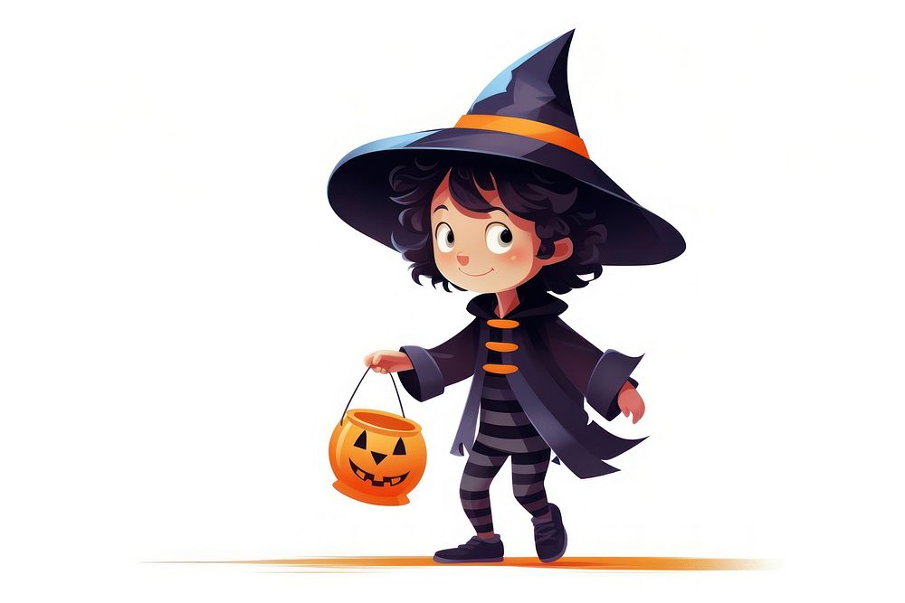 Witch costume boy anthropomorphic jack-o'-lantern. AI generated Image by rawpixel.