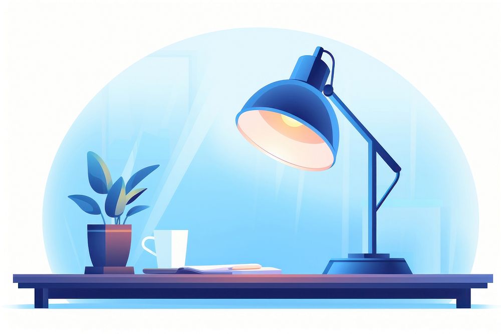 Desk lamp lighting illuminated technology. AI generated Image by rawpixel.