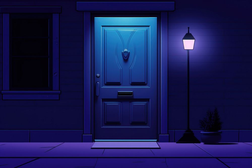 Front door lighting night architecture.