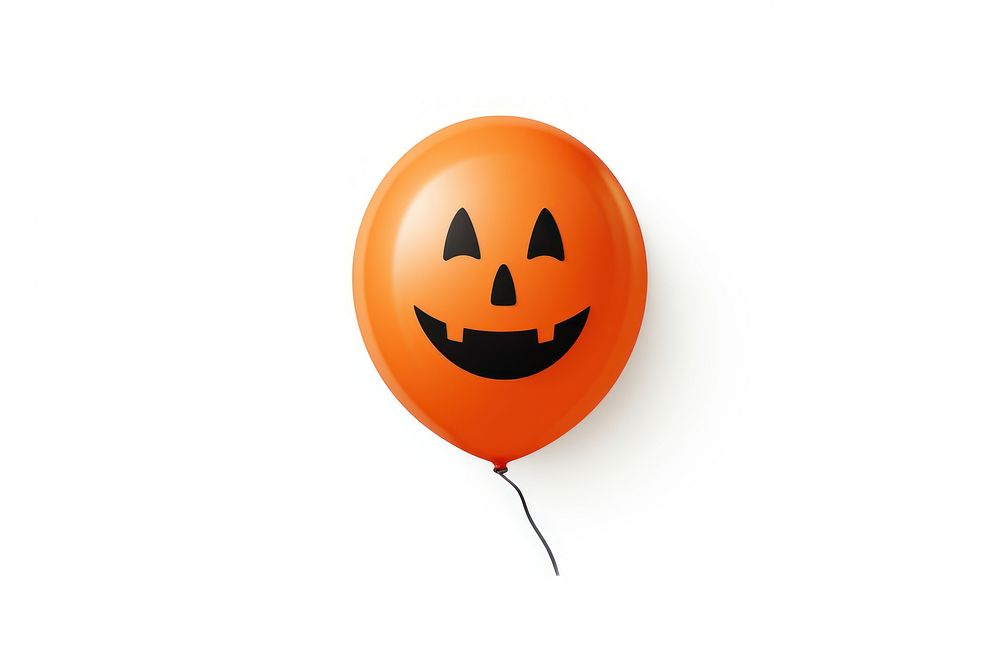 Balloon halloween white background jack-o'-lantern. AI generated Image by rawpixel.