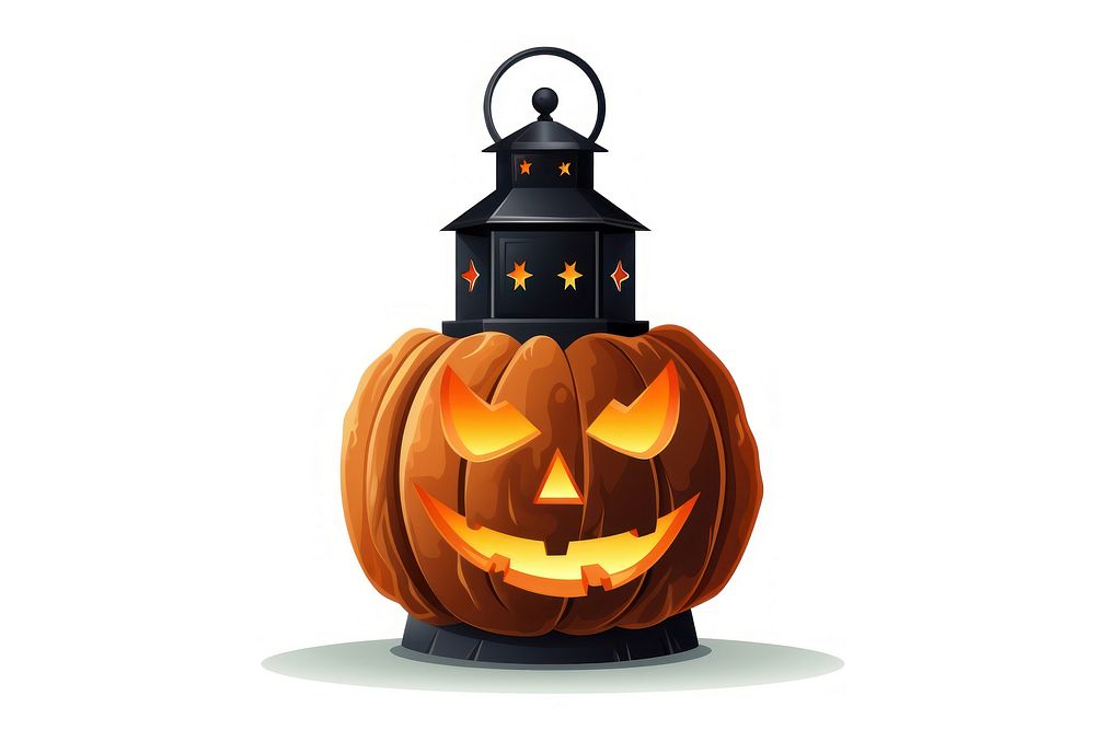 Halloween lantern pumpkin anthropomorphic. AI generated Image by rawpixel.