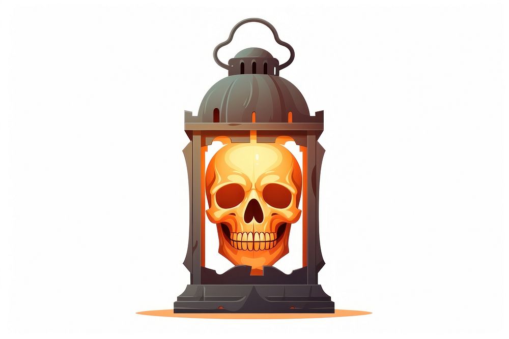 Lantern skull lamp architecture. AI generated Image by rawpixel.