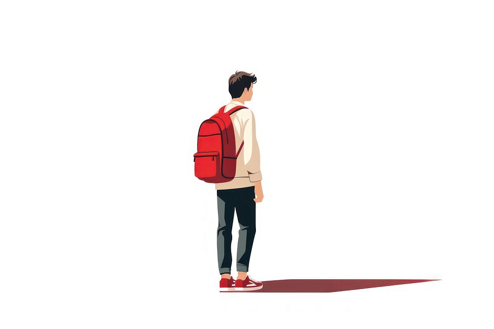 Student backpack standing bag. AI generated Image by rawpixel.