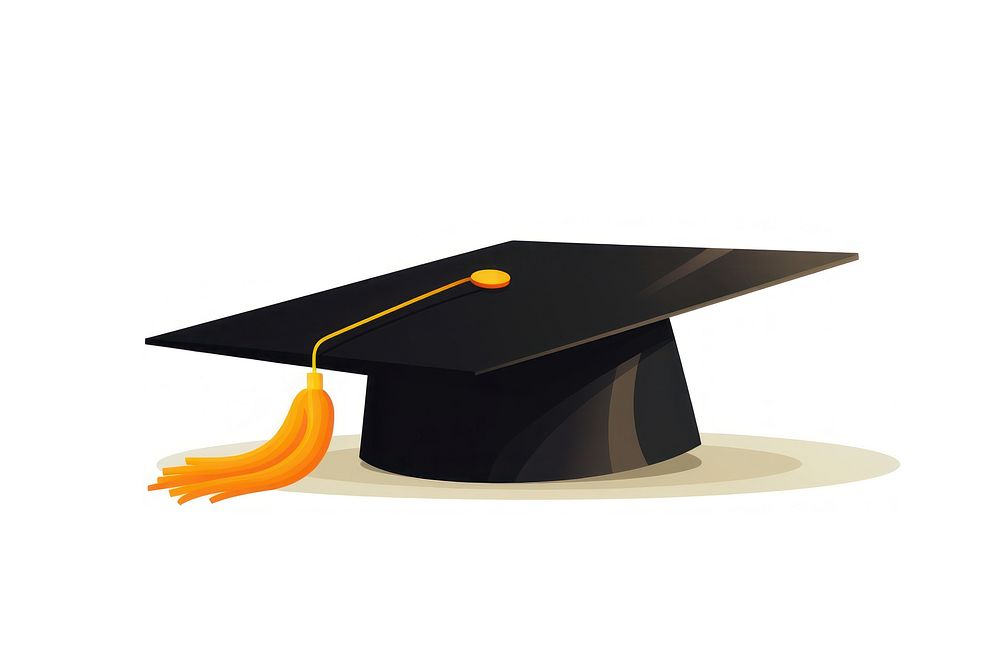 Mortarboard graduation white background intelligence. AI generated Image by rawpixel.