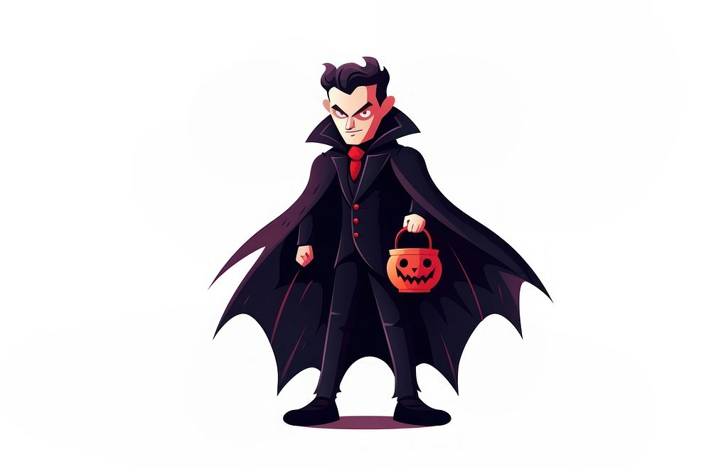 Vampire cartoon white background jack-o'-lantern. AI generated Image by rawpixel.