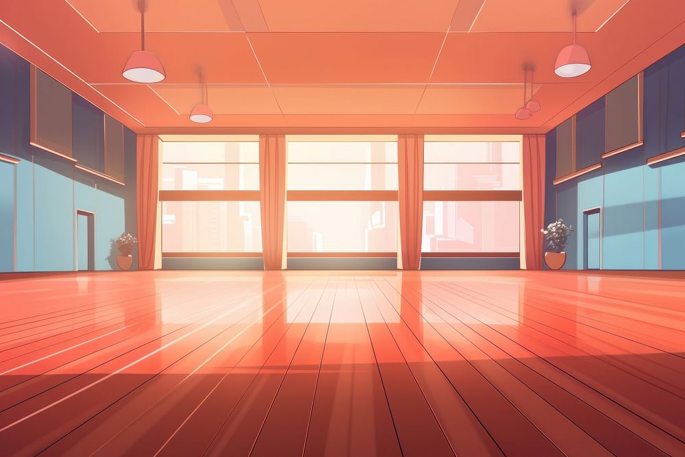 Ballroom flooring architecture illuminated.