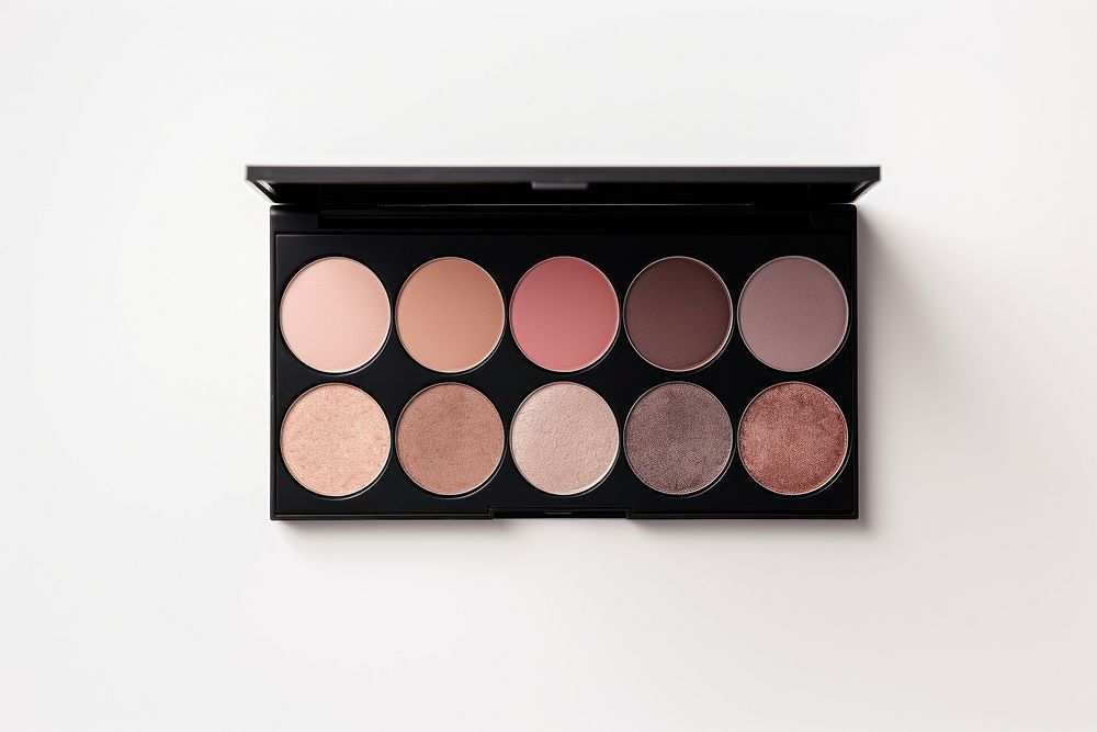 Palette cosmetics white background arrangement. AI generated Image by rawpixel.