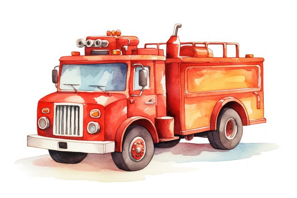 Cute fire engine vehicle truck transportation. 