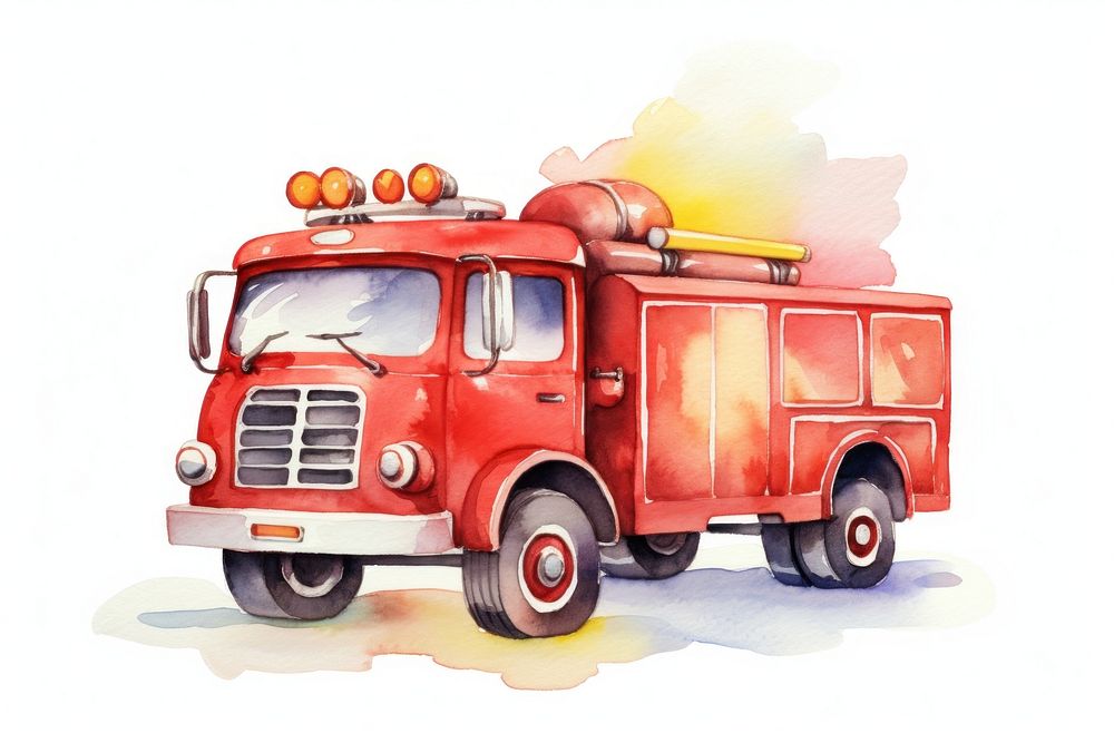 Cute fire engine vehicle truck transportation. AI generated Image by rawpixel.