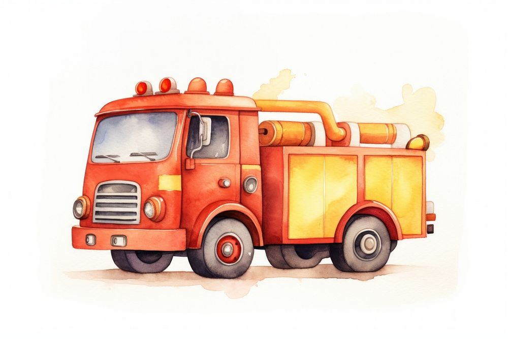 Cute fire engine vehicle truck car. AI generated Image by rawpixel.