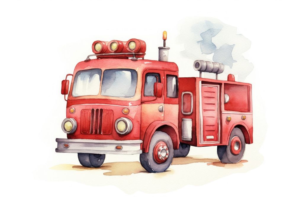 Cute fire engine vehicle truck car. AI generated Image by rawpixel.