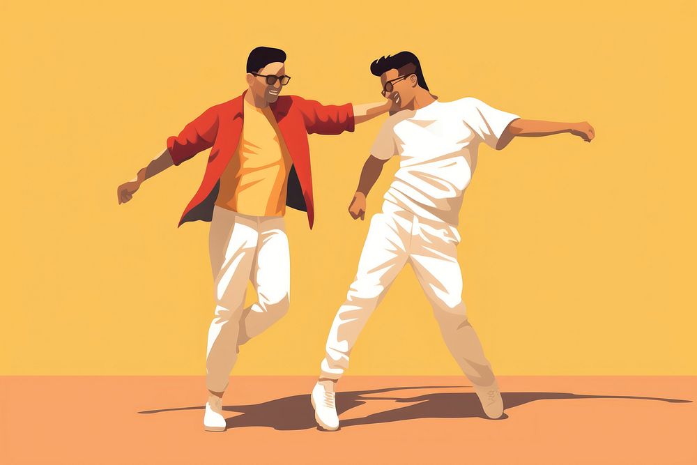 2 male dancing adult dance. AI generated Image by rawpixel.