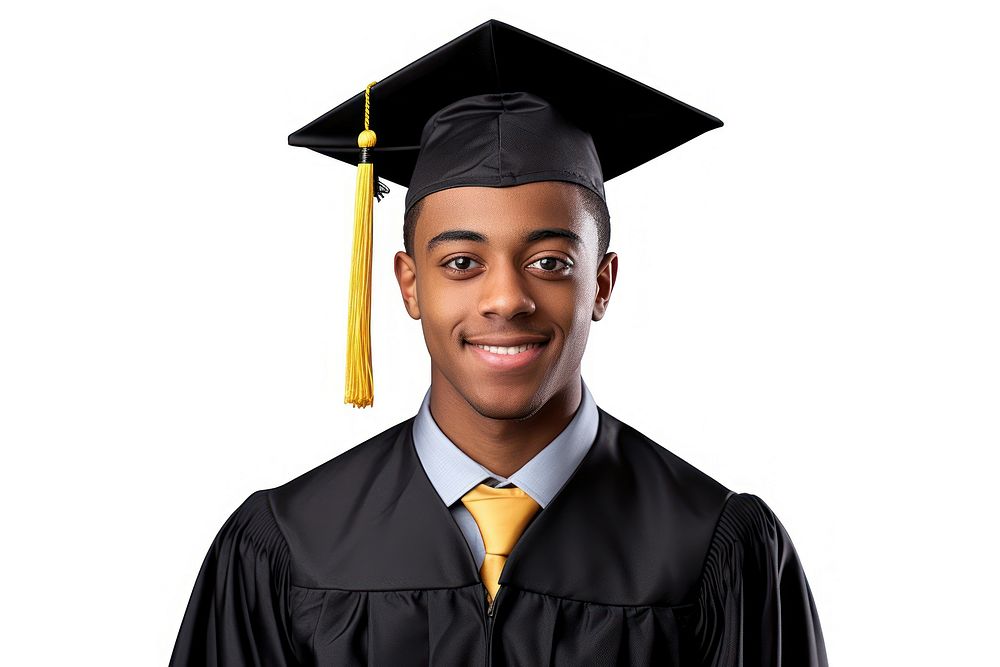 University student graduation white background intelligence. AI generated Image by rawpixel.