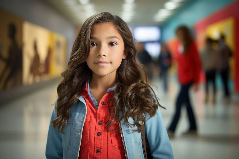 Middle school student portrait female photo. 