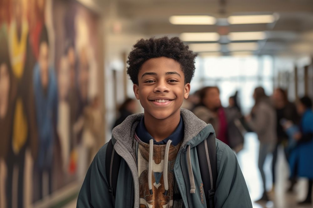 Middle school student portrait adult smile. AI generated Image by rawpixel.