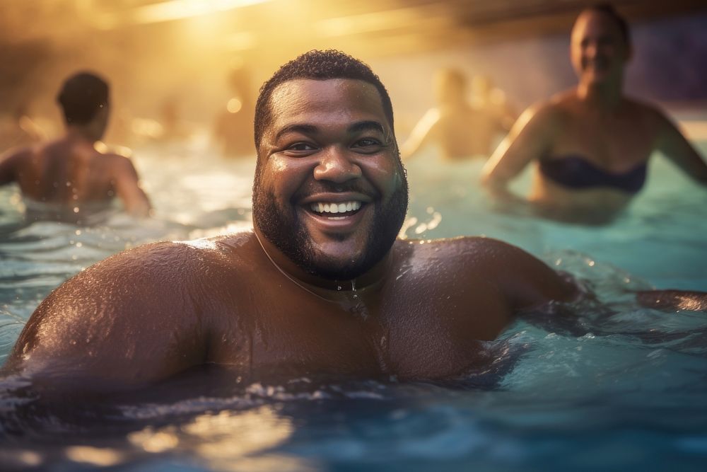 Swimming bathing sports smile. AI generated Image by rawpixel.
