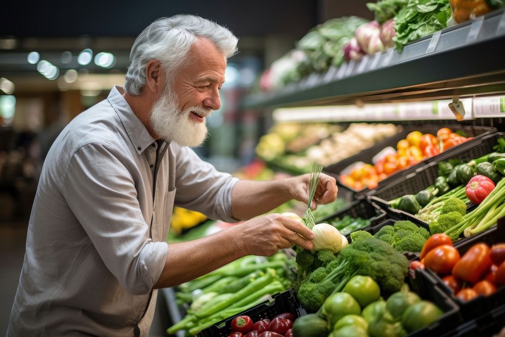 Market supermarket vegetable choosing 