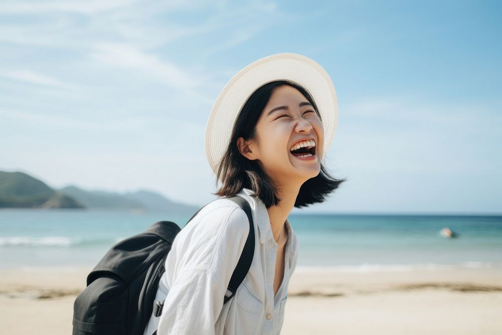 Vacation travel Japan laughing. AI generated Image by rawpixel.