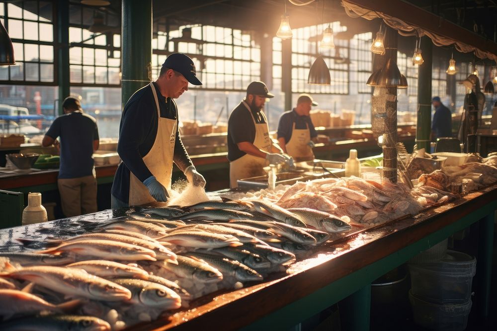 Fish market adult architecture freshness. AI generated Image by rawpixel.