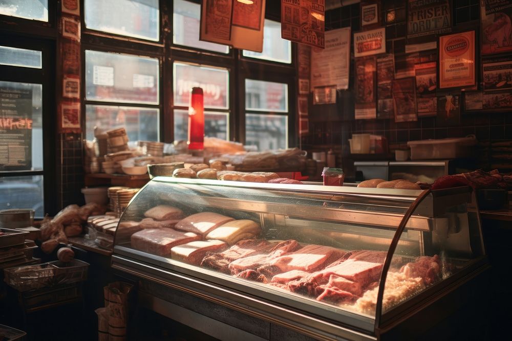 Meat shop food transportation architecture. AI generated Image by rawpixel.
