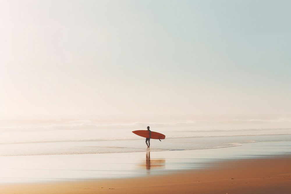 Beach surfboard outdoors horizon. 