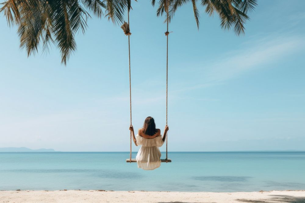 Beach swing tropical outdoors. 