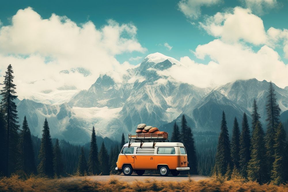 Car mountains travel outdoors. AI generated Image by rawpixel.