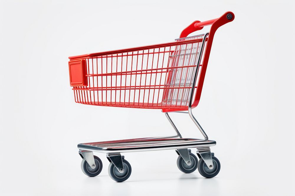 Shopping cart red white background architecture. AI generated Image by rawpixel.