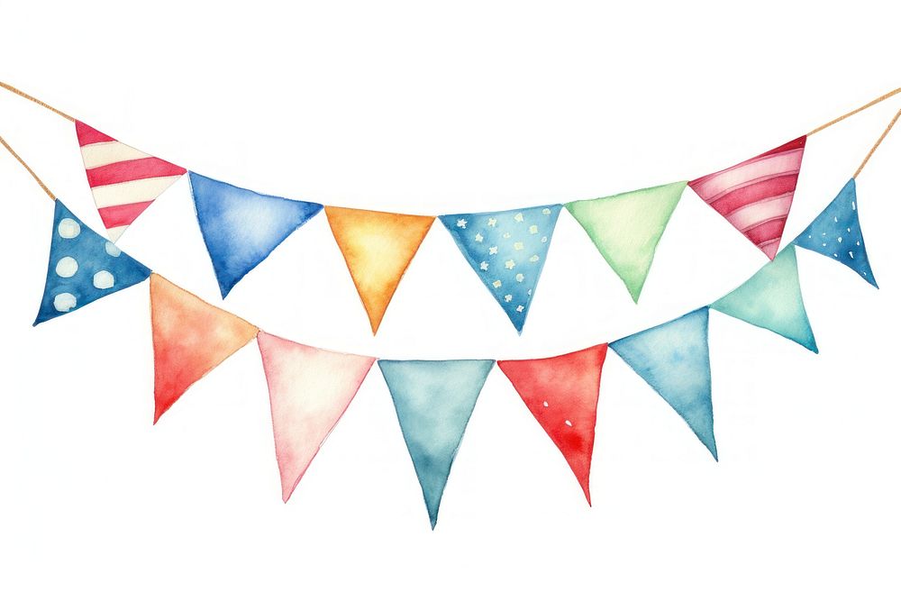 Colorful party bunting flag clothesline celebration creativity. 