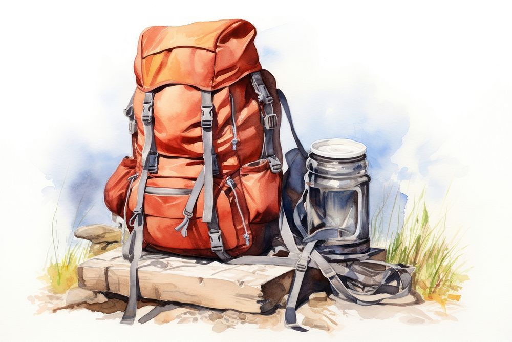 Backpack bag suitcase outdoors. AI generated Image by rawpixel.