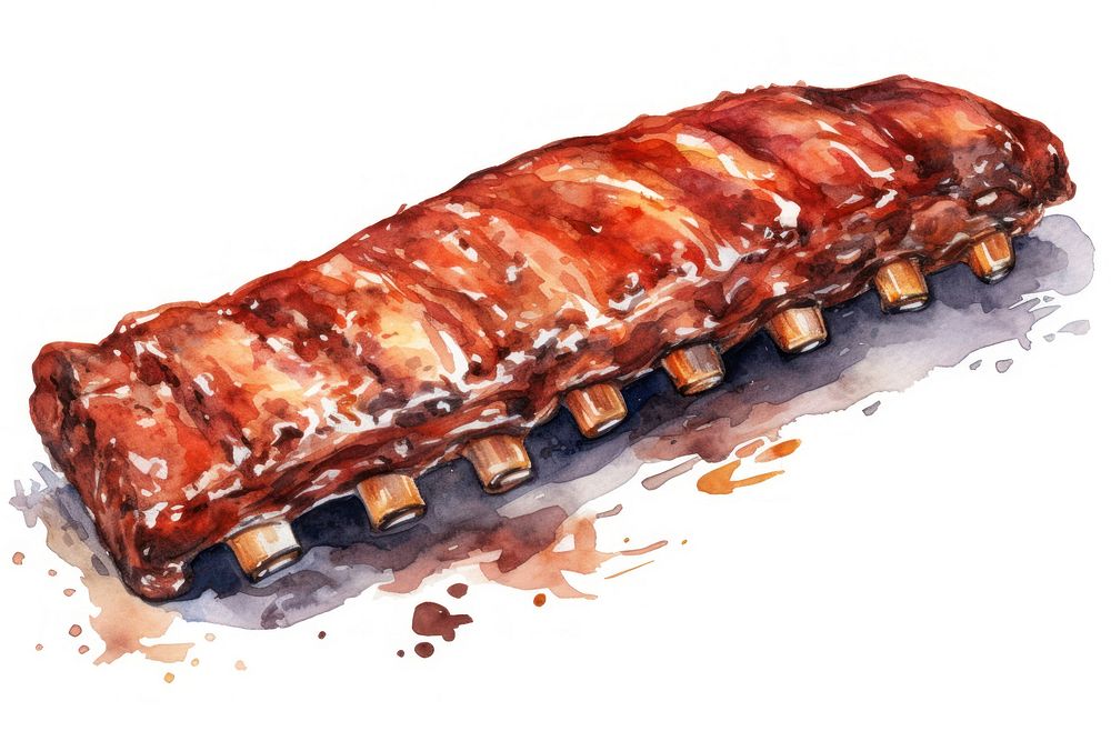 Barbecue ribs grilling food chocolate. AI generated Image by rawpixel.