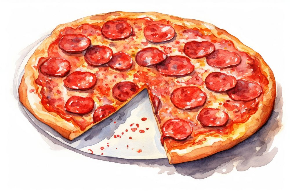 Pepperoni pizza food freshness. AI generated Image by rawpixel.