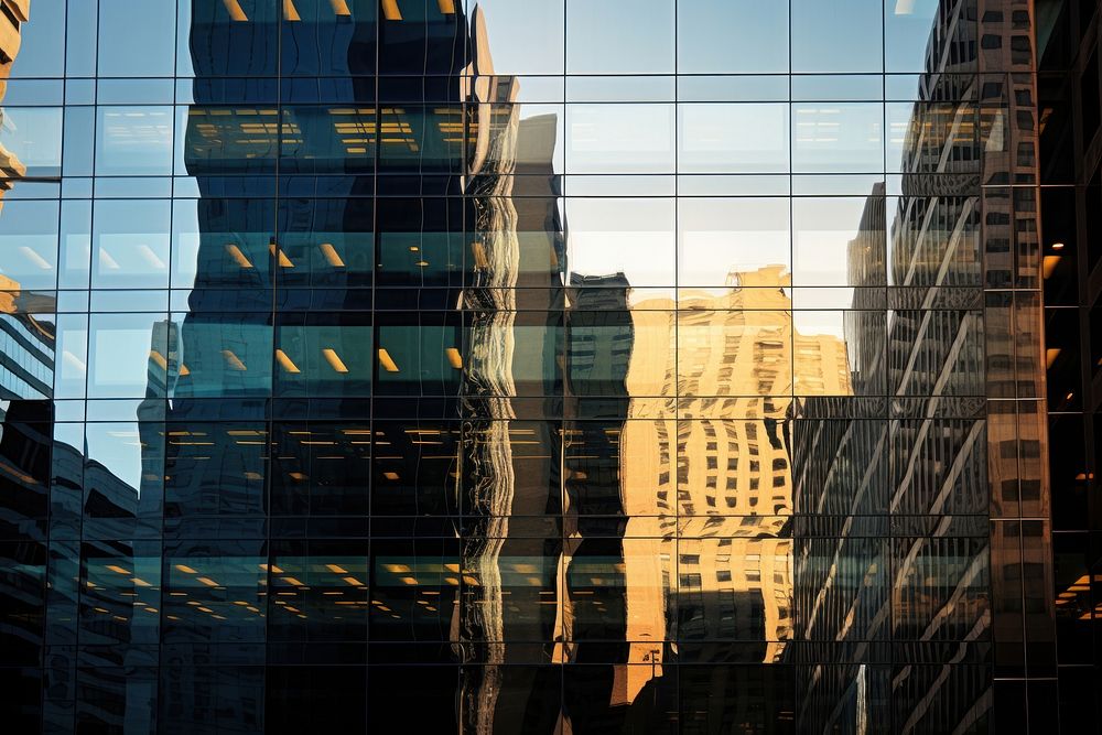 Building reflections architecture skyscraper metropolis. AI generated Image by rawpixel.